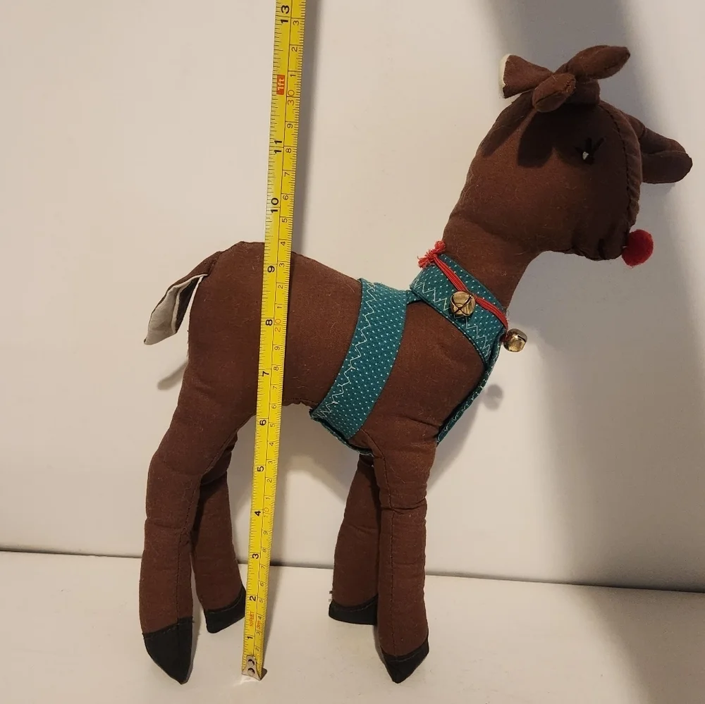 12” Handmade Plush Reindeer Decor Throw Pillow